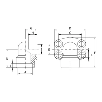 Flange a 90° a Saldare di Tasca Oleo Tecnica