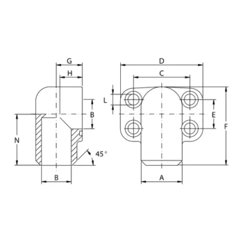 Flange a 90° a Saldare di Testa Oleo Tecnica