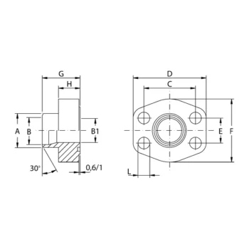 Flange a Saldare di Testa Tubo Metrico Oleo Tecnica