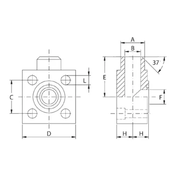 Flange Cetop a 90° Oleo Tecnica